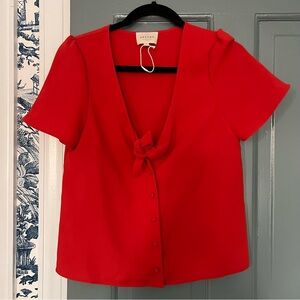 Sezane Red Eloine Top Sz 34 - Worn Once!